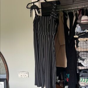 Black and White Striped Jumpsuit